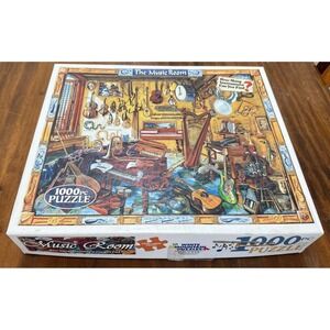 White Mountain Music Room 1000 Piece Hidden Instruments Puzzle Complete